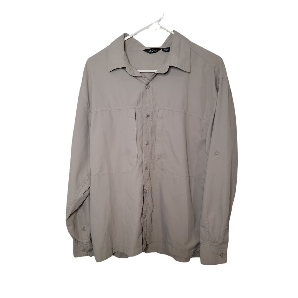 Eddie Bauer Large Gray Long Sleeve Button‎ Up